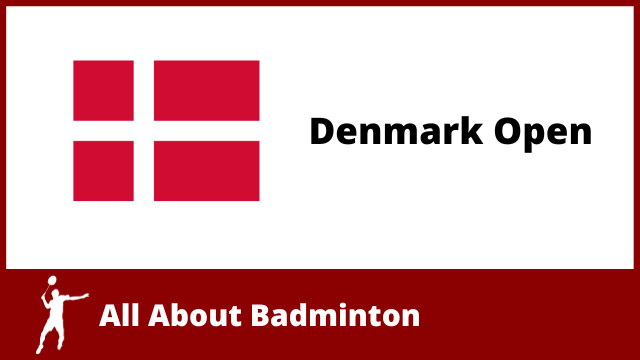 Flag of Denmark next to the words Denmark Open